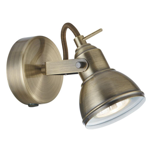 Searchlight Focus  Spotlight Wall Light - Antique Brass Metal 1541AB