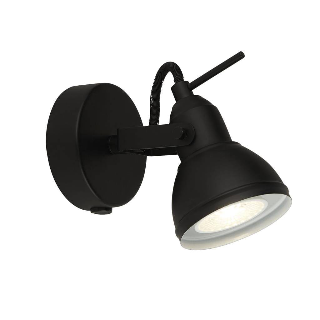 Searchlight Focus  Spotlight Wall Light - Black Metal 1541BK