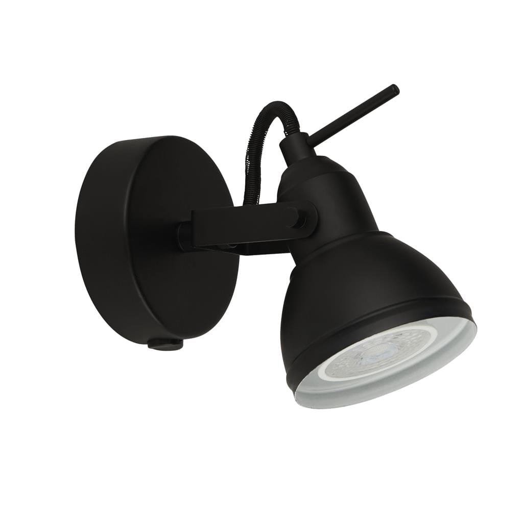 Searchlight Focus  Spotlight Wall Light - Black Metal 1541BK