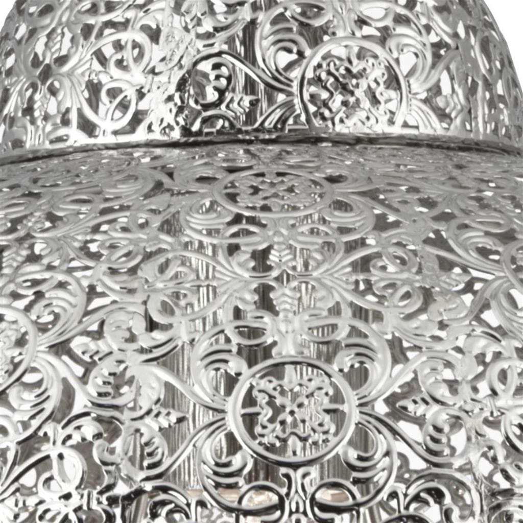 Searchlight Fretwork Pendant  - Laser Cut Nickel Metal 9221-1SS