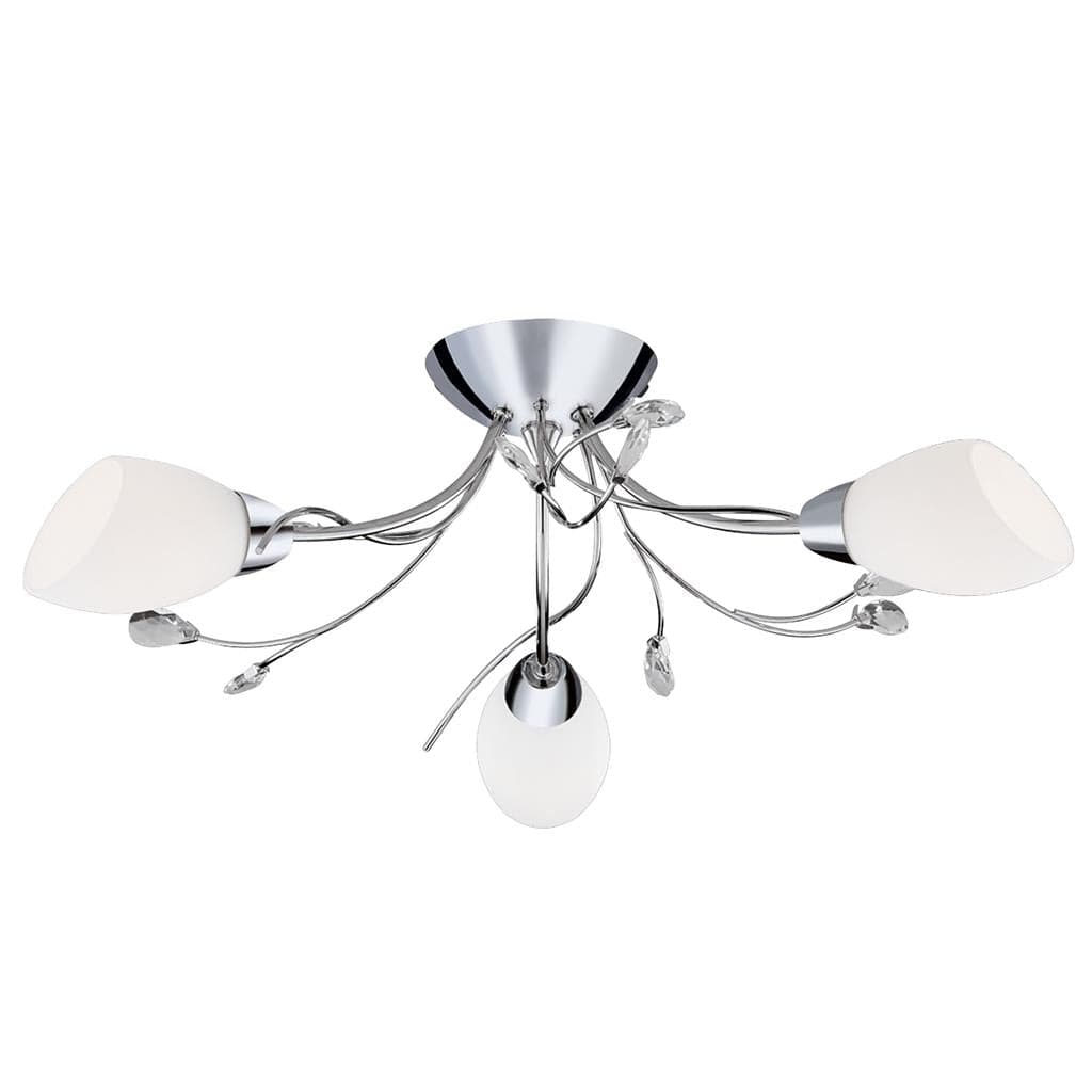 Searchlight Gardenia 3Lt Flush - Polished Chrome & Glass 1763-3CC