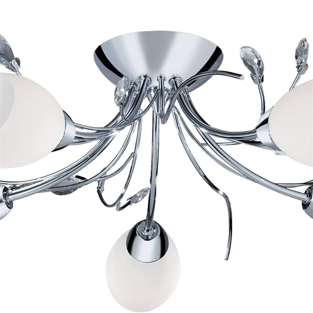 Searchlight Gardenia 5Lt Flush - Polished Chrome & Glass 1765-5CC