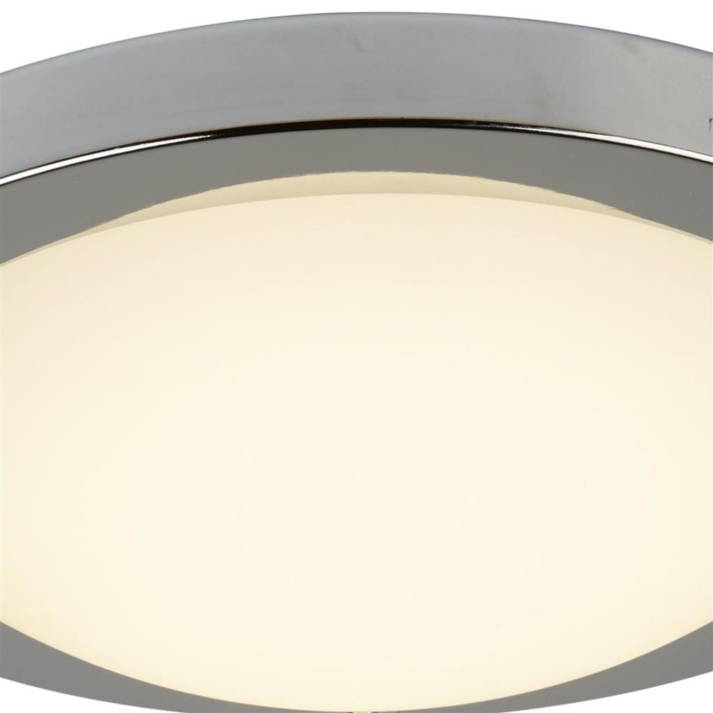 Searchlight Geneva  Flush  - Satin Silver Metal & Opal Glass 8702SS