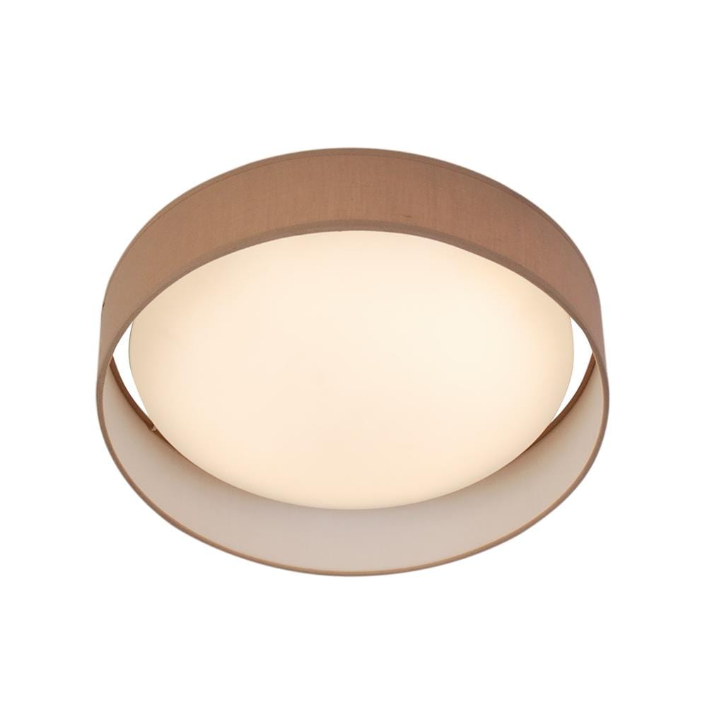 Searchlight Gianna LED Flush Ceiling Light - Acrylic, & Fabric Shade 9371-50BR