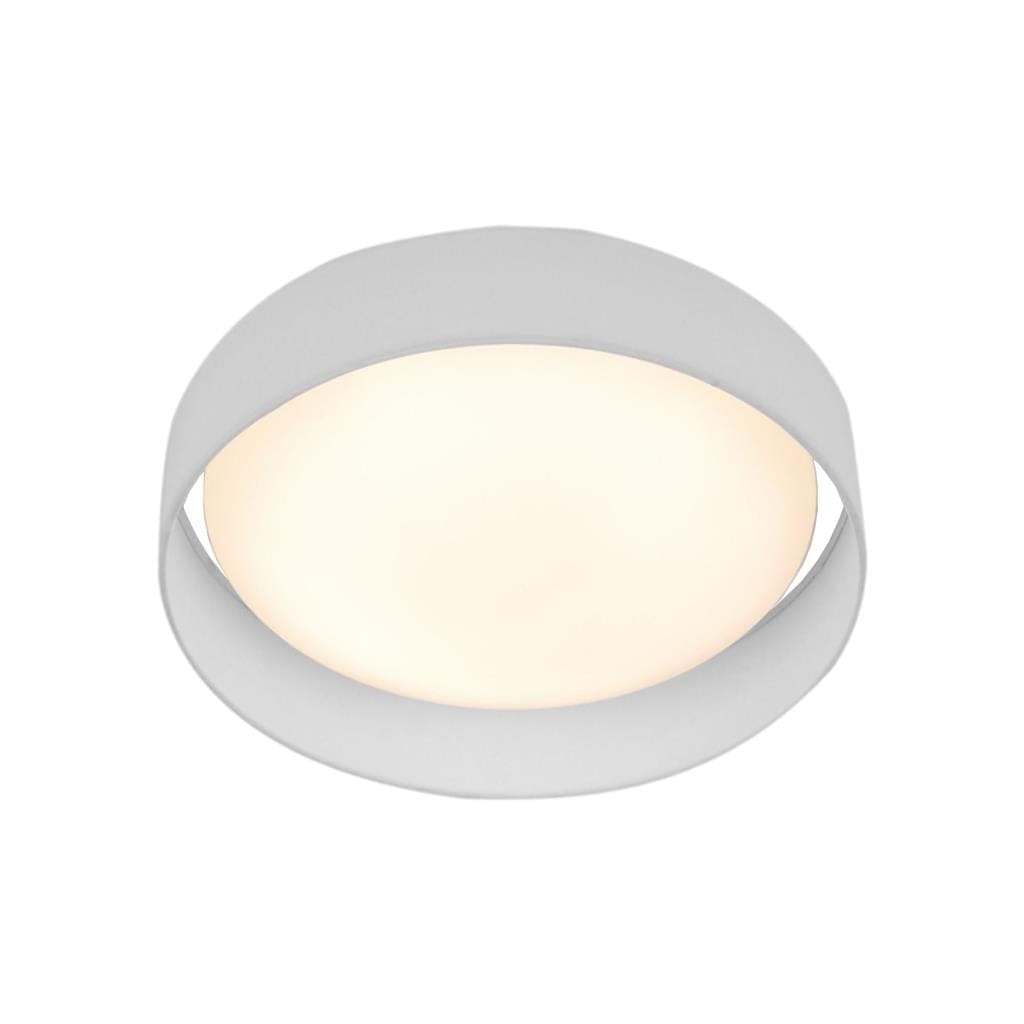 Searchlight Gianna LED Flush Ceiling Light - Acrylic, & Fabric Shade 9371-50WH