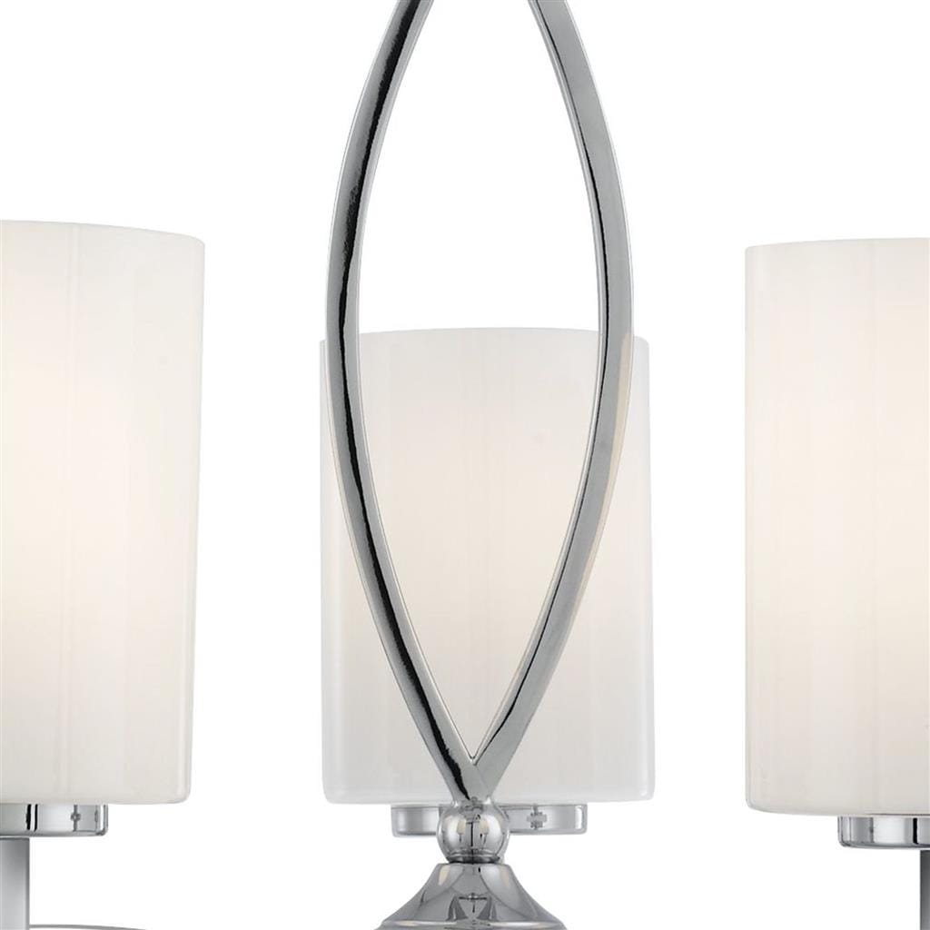 Searchlight Gina 5Lt Pendant - Chrome & White Glass Shades 4995-5CC