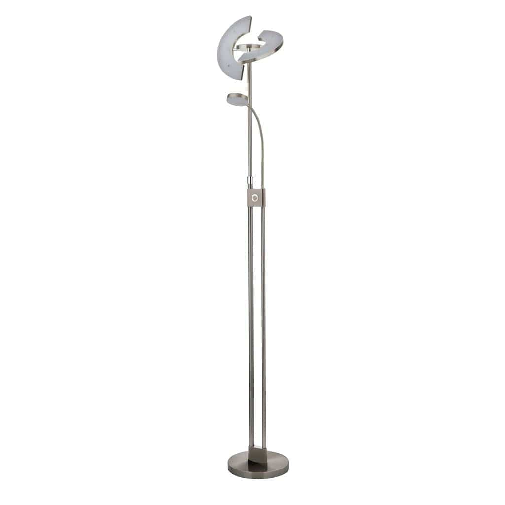 Searchlight Gio Floor Lamp - Satin Nickel & Chrome Metal 1024SNCC