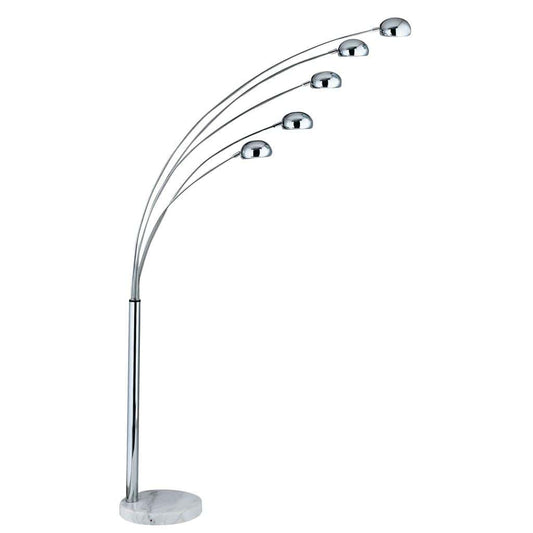 Searchlight Giraffe 5Lt Floor Lamp  - Chrome Metal & White Marble Base 3085-5CC