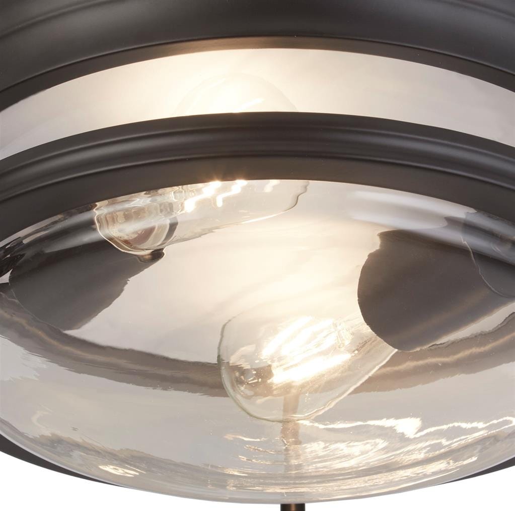 Searchlight Glasgow 2Lt Flush - Black Metal & Clear Glass 5182BK