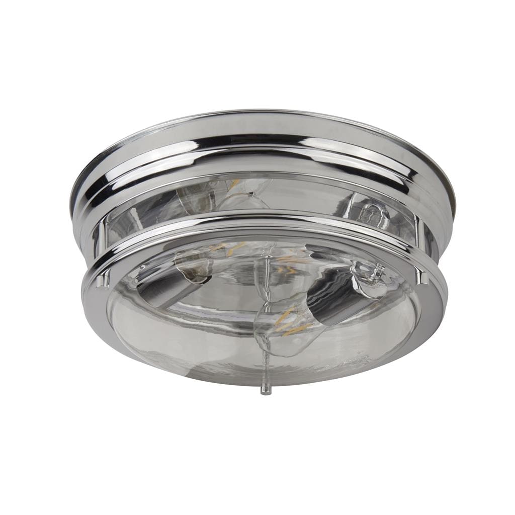 Searchlight Glasgow 2Lt Flush  - Chrome Metal & Clear Glass 5182CC