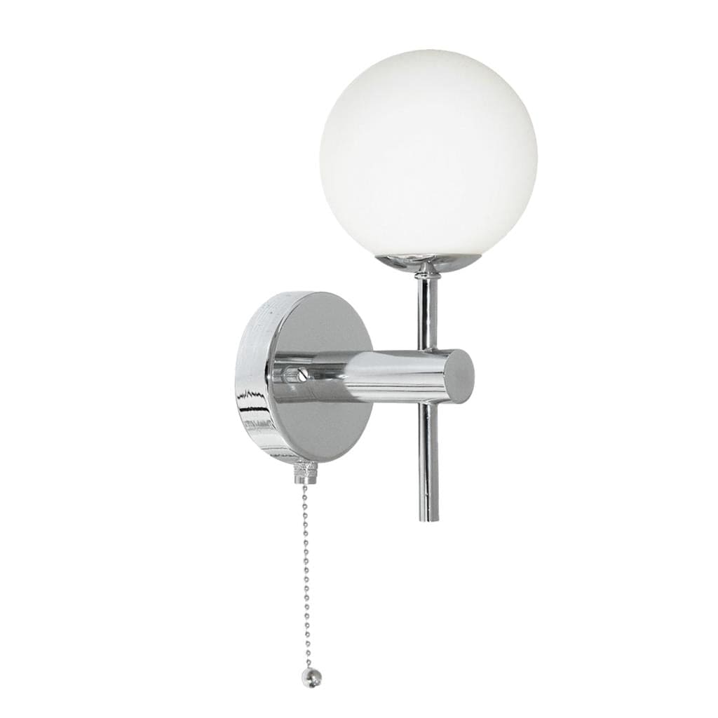 Searchlight Global  Wall Light  - Chrome Metal, Mirror & Opal Glass 4337-1-LED