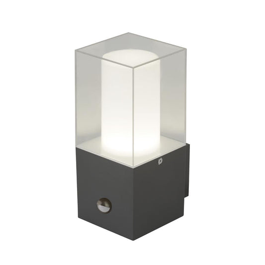 Searchlight Granada Wall Light - Grey Metal, White & Clear Polycarbonate 2581GY