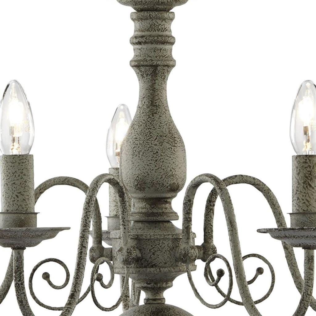 Searchlight Greythorne 5Lt Pendant - Textured Grey Metal 2265-5GY