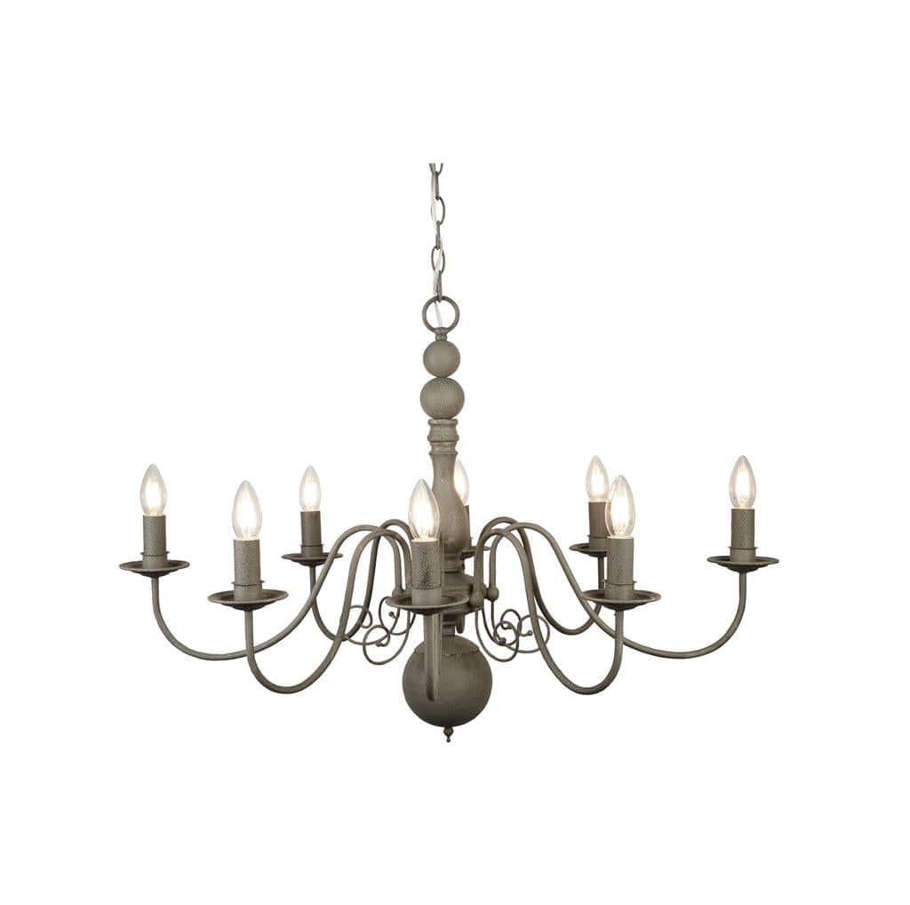 Searchlight Greythorne 8Lt Pendant - Textured Grey Metal 2268-8GY