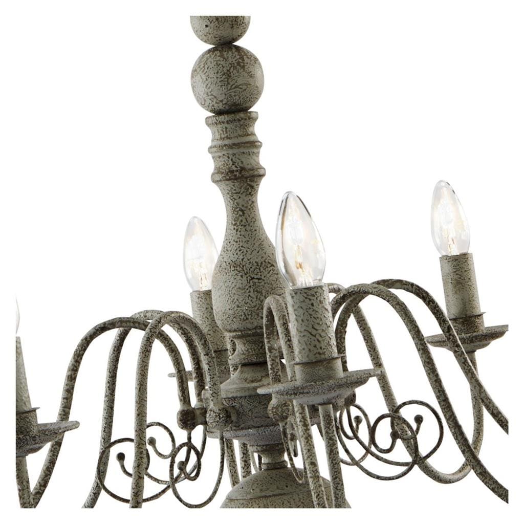 Searchlight Greythorne 8Lt Pendant - Textured Grey Metal 2268-8GY