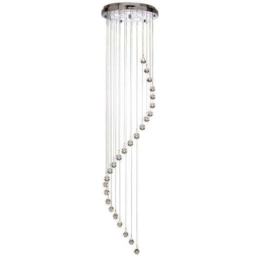 Searchlight Hallway 5Lt Multi-Drop Pendant- Chrome Metal & Clear Crystal 5742CC