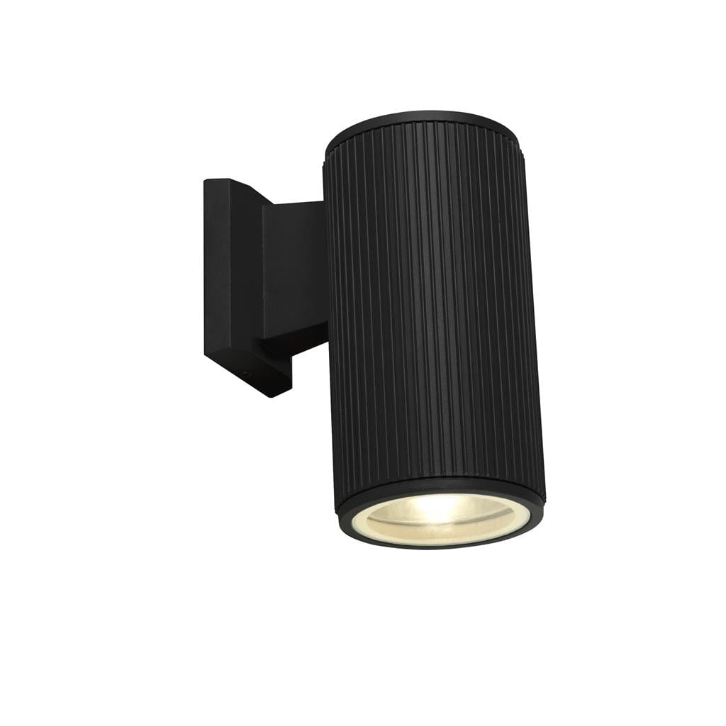 Searchlight Hamburg Outdoor Wall Light - Black Metal & Glass 6871BK