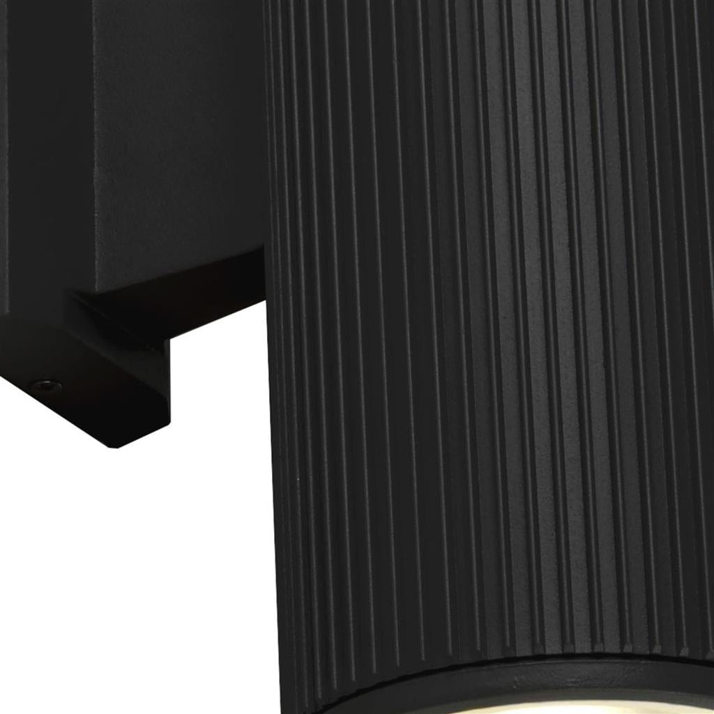 Searchlight Hamburg Outdoor Wall Light - Black Metal & Glass 6871BK