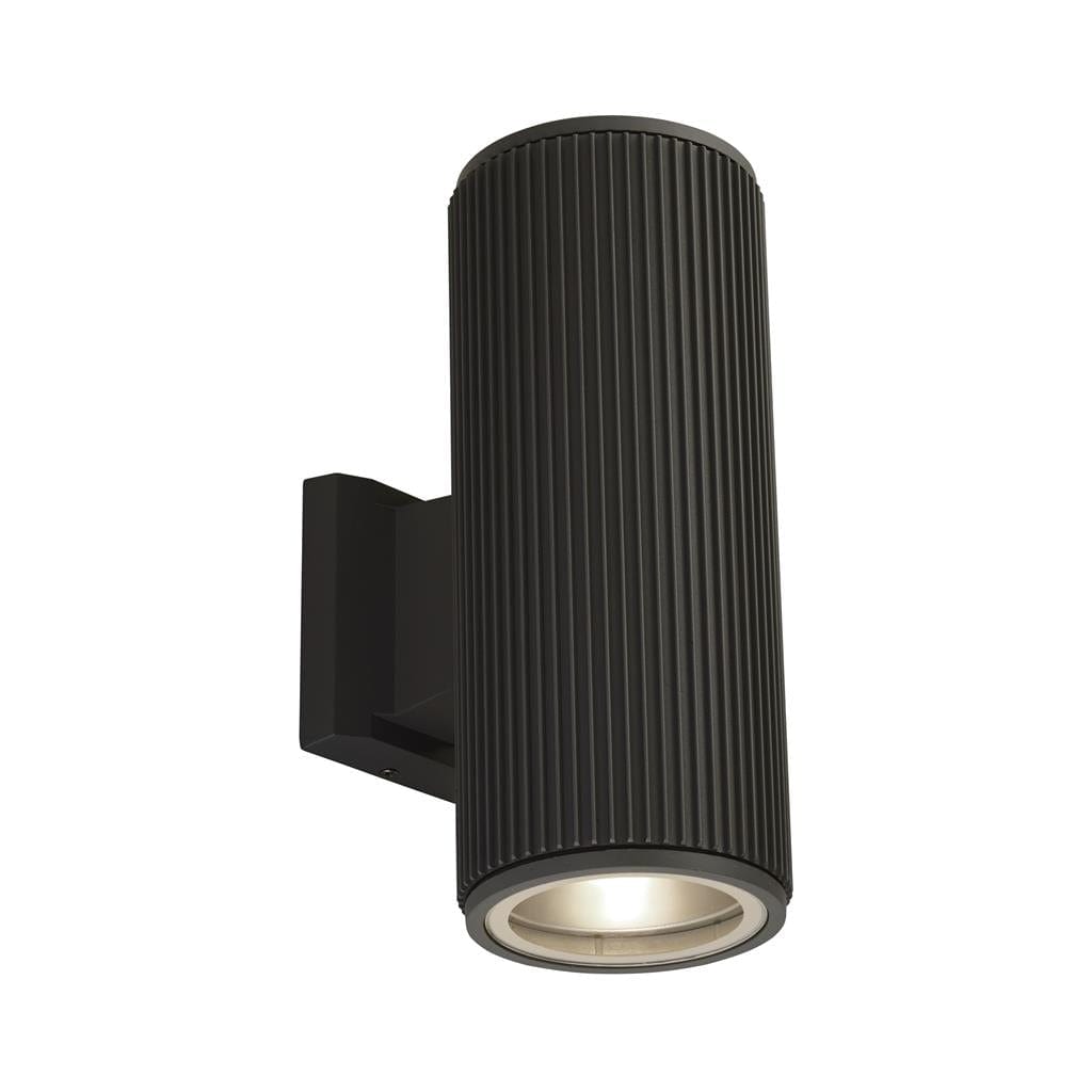 Searchlight Hamburg Outdoor Wall Light - Black Metal & Glass 6872BK