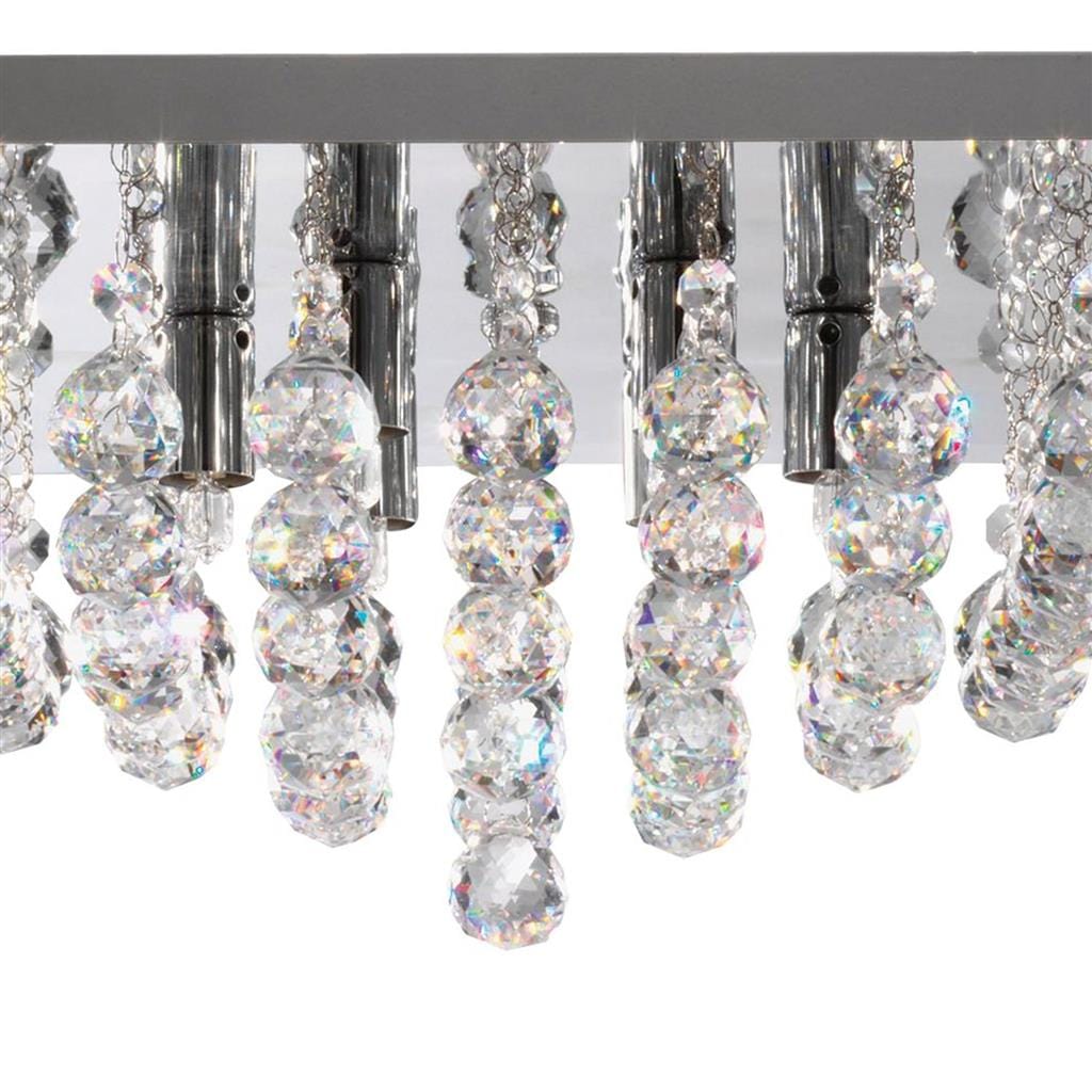 Searchlight Hanna 4Lt Flush Ceiling Light - Chrome & Clear Crystal 6404-4CC