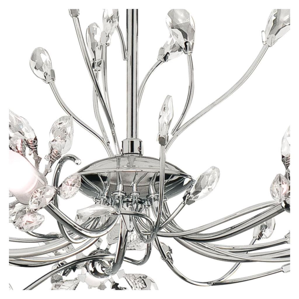 Searchlight Hibiscus 5Lt Ceiling Pendant - Chrome & Clear Glass 1885-5CC