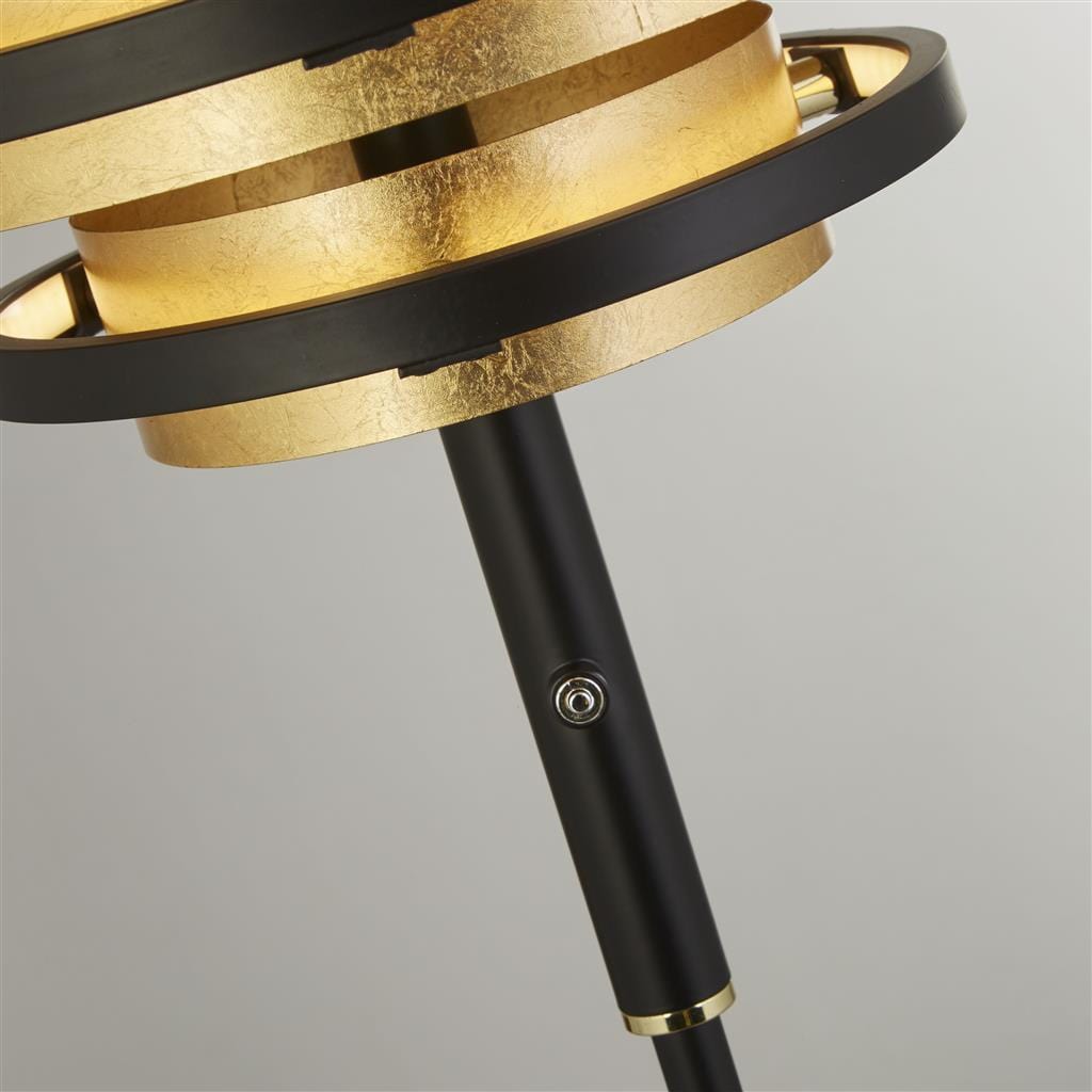 Searchlight Hive 5Lt Floor Lamp - Black Metal & Gold Leaf 6359BG