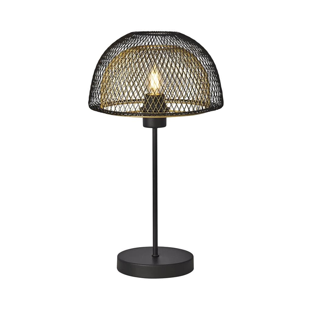 Searchlight Honeycombe Table Lamp  - Black & Gold Metal 6848BGO