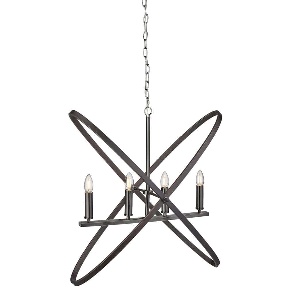 Searchlight Hoopla 4Lt Pendant - Pewter Metal 8244-4PW