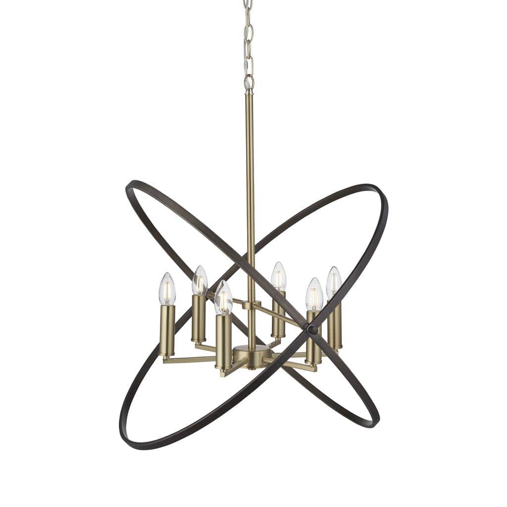 Searchlight Hoopla 6Lt Pendant - Bronze Metal 8246-6BZ