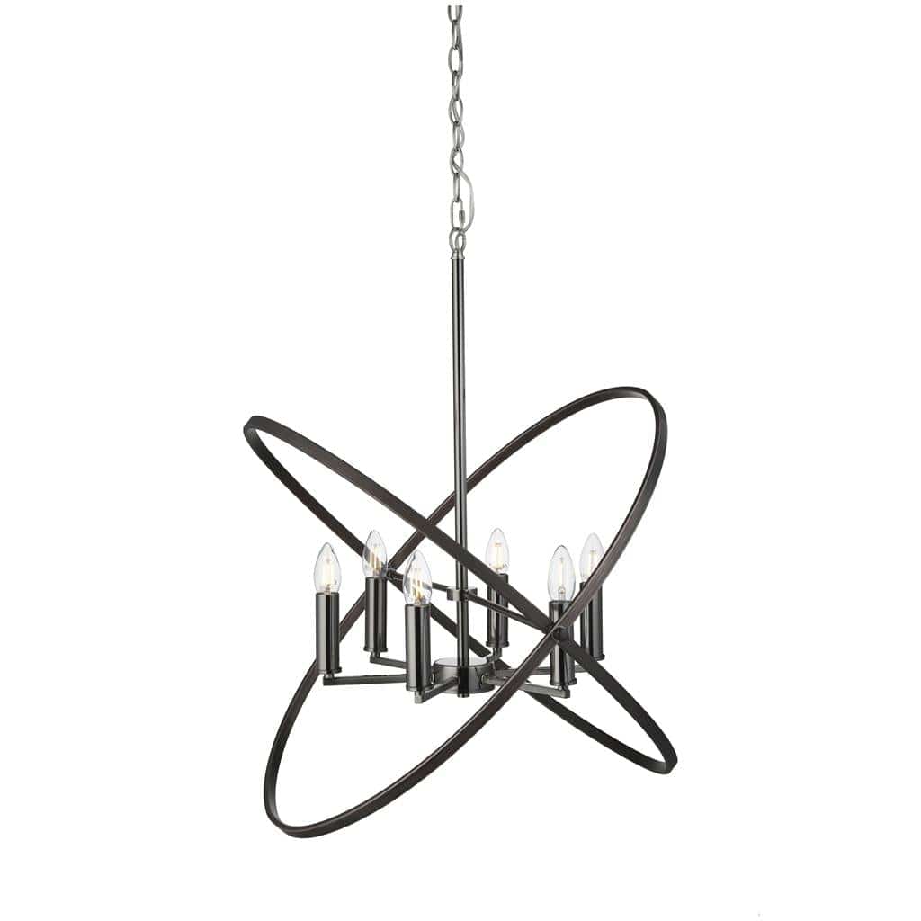 Searchlight Hoopla 6Lt Pendant - Pewter Metal 8246-6PW