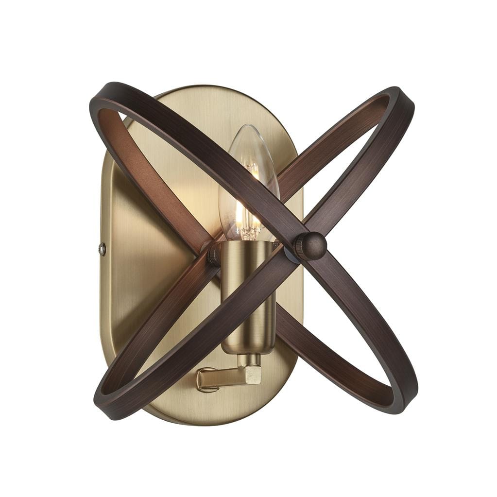 Searchlight Hoopla Wall Light  - Bronze & Brown Metal 8241BZ