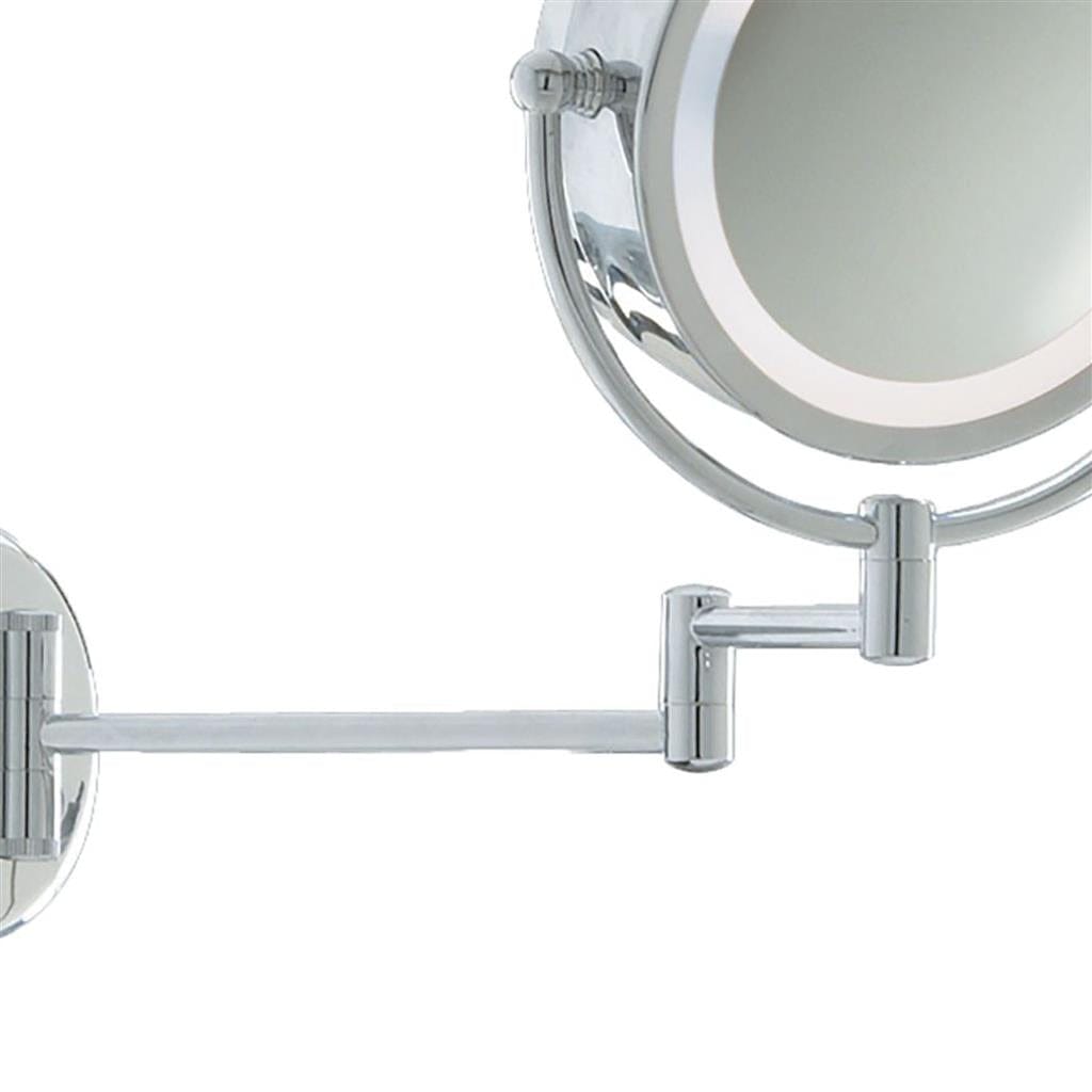 Searchlight Illuminating Bathroom Mirror With Swing Arm  -  Chrome, IP44 11824