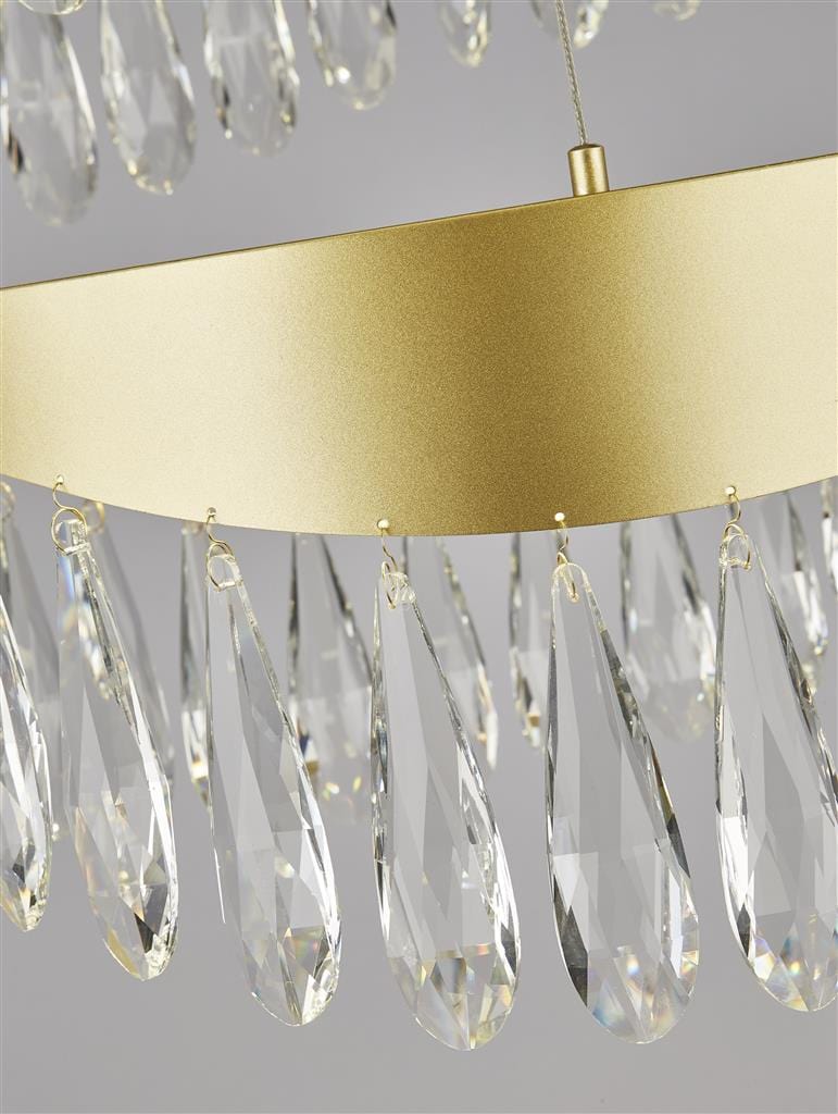 Searchlight Jewel 2 Tier Pendant  - Gold & Crystal 19210-2GO