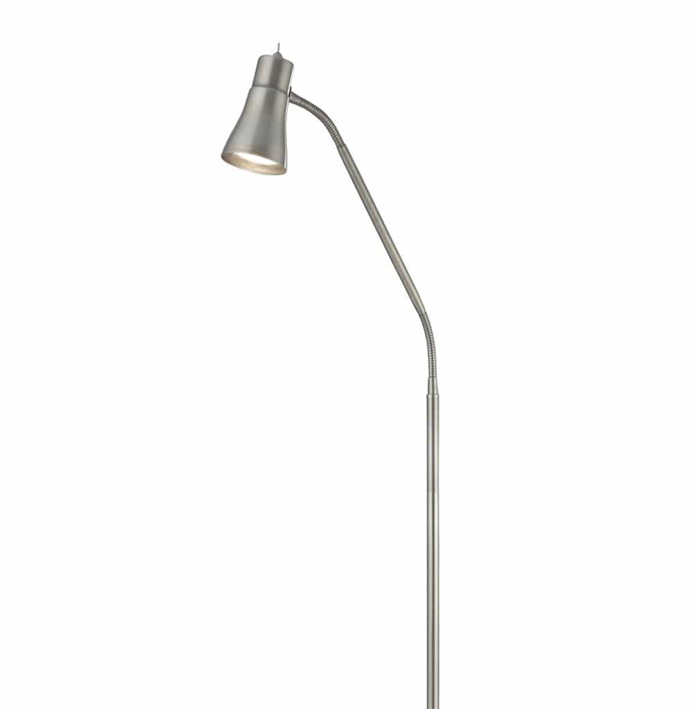 Searchlight Jolly Floor Lamp - Satin Silver Metal 1007SS