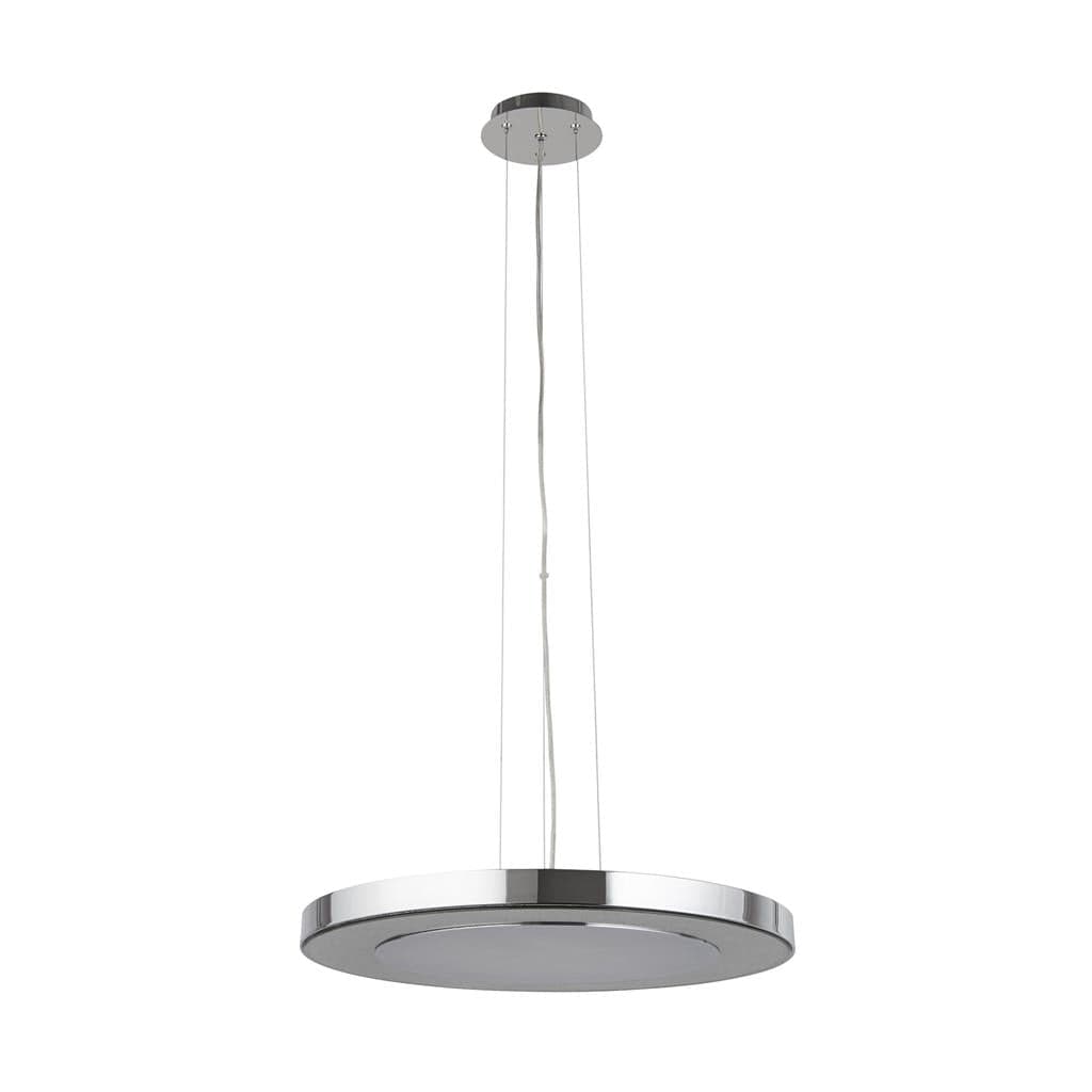 Searchlight Lexi Pendant - Chrome Metal & Crushed Ice Effect Glass 3090-50CC