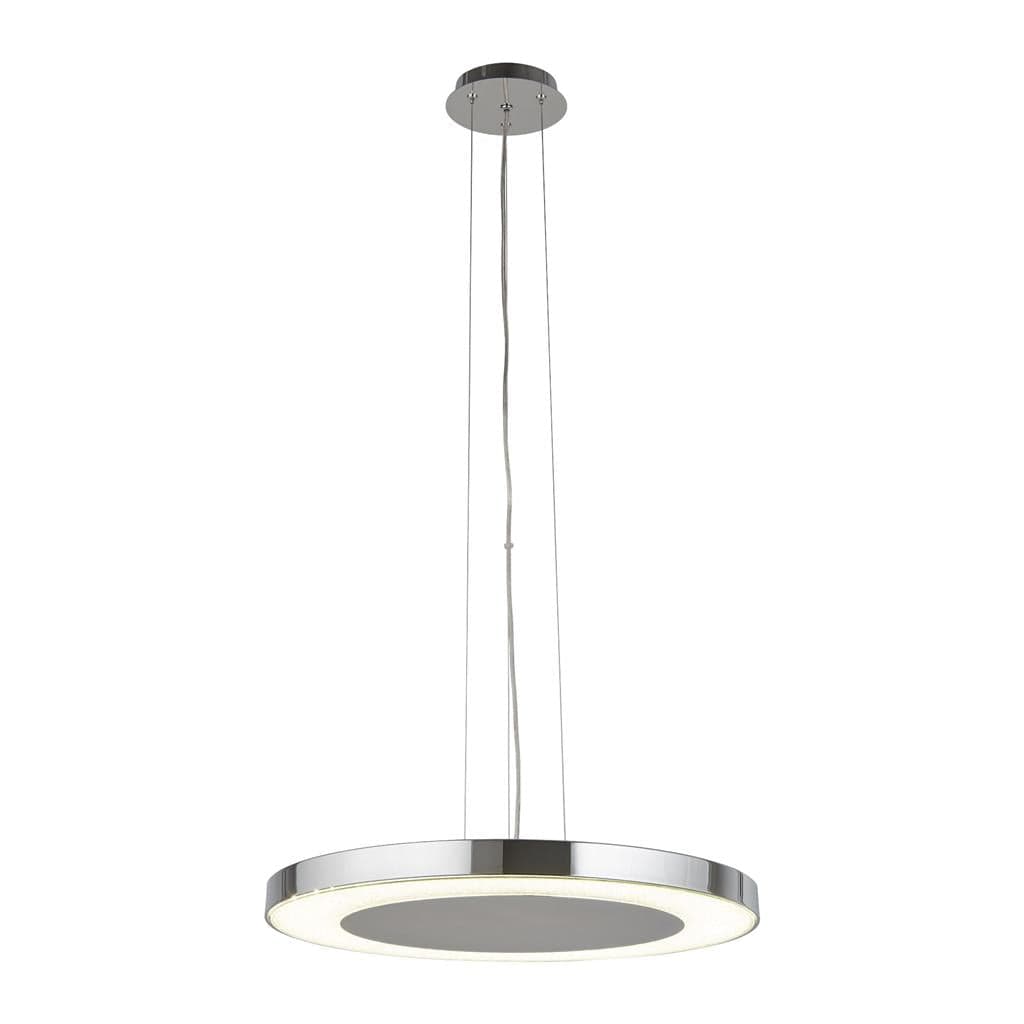 Searchlight Lexi Pendant - Chrome Metal & Crushed Ice Effect Glass 3090-50CC