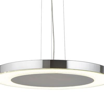 Searchlight Lexi Pendant - Chrome Metal & Crushed Ice Effect Glass 3090-50CC