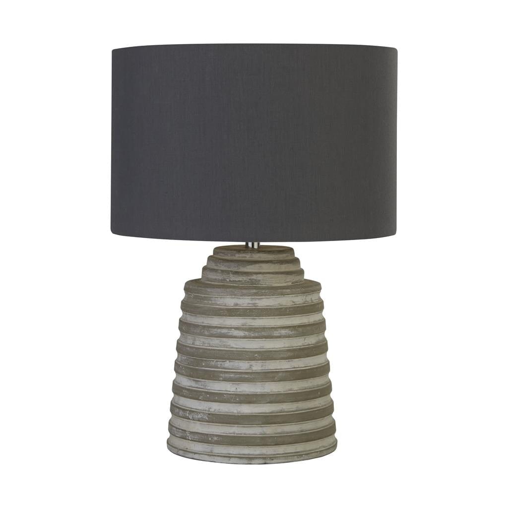 Searchlight Liana Table Lamp - Grey Cement & Grey Fabric Shade 9621GY