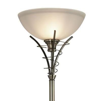 Searchlight Linea Floor Lamp - Antique Brass Metal & Acid Glass 5222AB