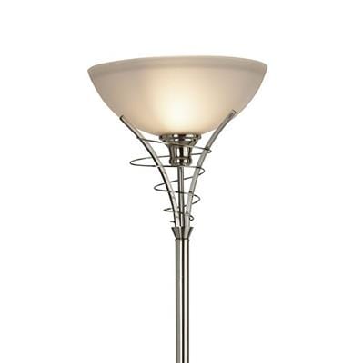 Searchlight Linea Uplighter Floor Lamp - Satin Silver & Acid Glass 5222SS