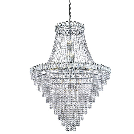 Searchlight Louis Phillipe  28Lt Chandelier - Chrome Metal & Crystal 1711-102CC