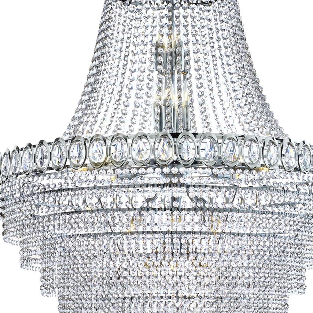 Searchlight Louis Phillipe  28Lt Chandelier - Chrome Metal & Crystal 1711-102CC