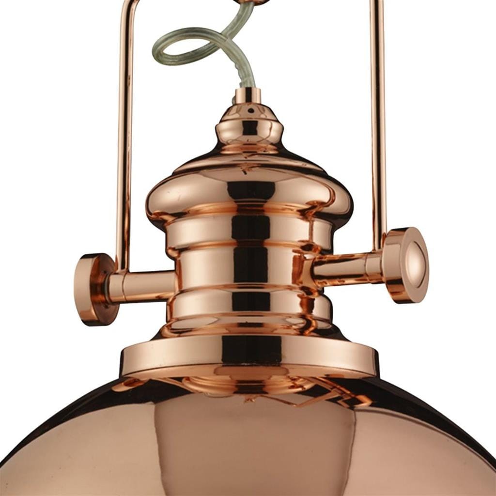 Searchlight Louisiana Pendant  - Copper Metal & Clear Lens 2297CU