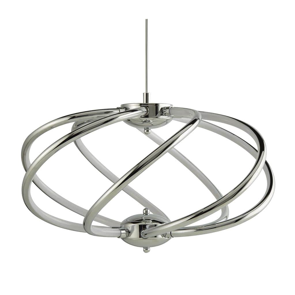 Searchlight Magic  7Lt Pendant  - Chrome Metal & Opal Acrylic 6500-7CC