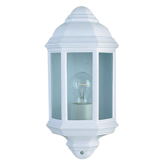 Searchlight Maine  Outdoor Wall Light - White Metal & Clear Glass 280WH