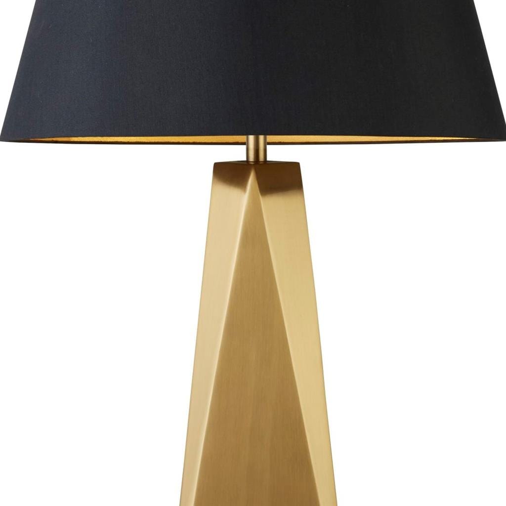 Searchlight Maldon Table Lamp - Gold Metal & Black Shade with Gold Inner 2213GO