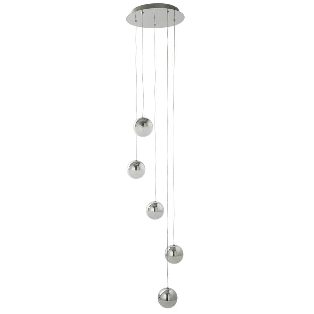 Searchlight Marbles LED 5Lt Multi - Drop  -  Chrome, Crushed Ice Shade 5845-5CC