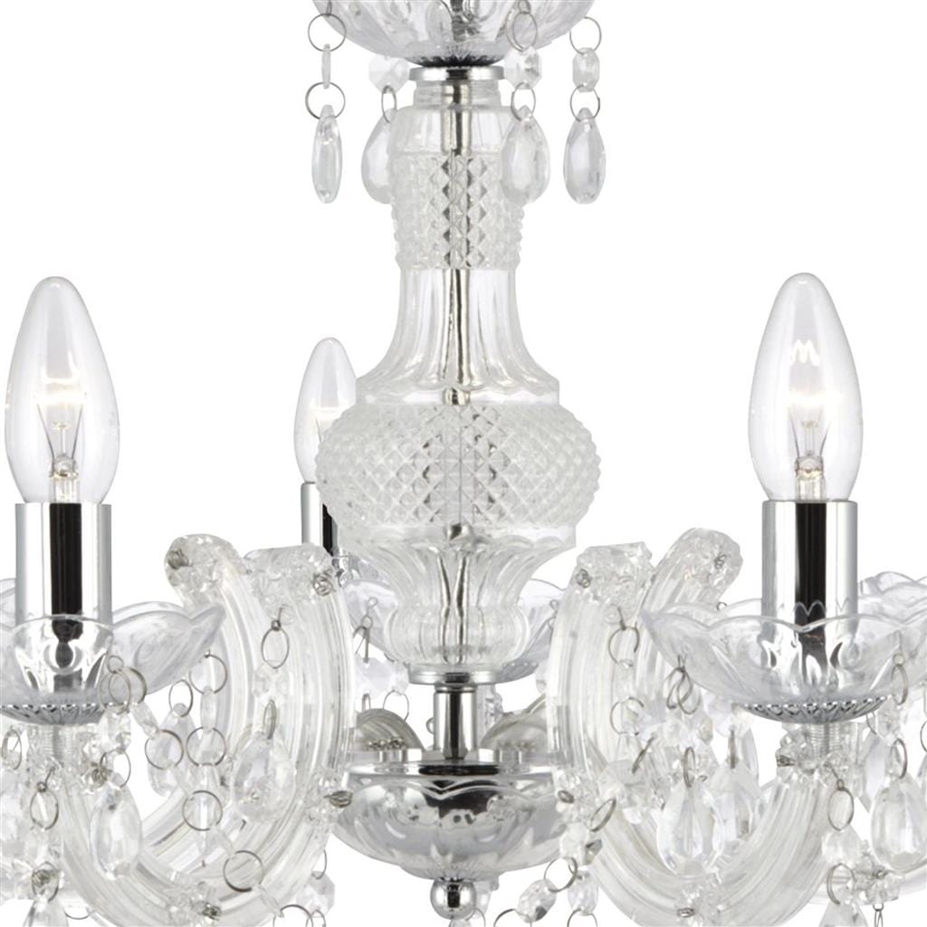 Searchlight Marie Therese  5Lt Pendant - Clear Glass & Acrylic 1455-5CL