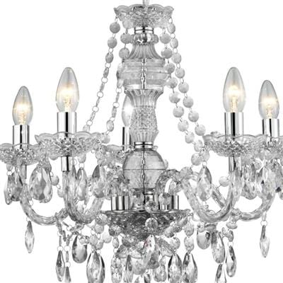 Searchlight Marie Therese  5Lt Pendant - Clear Glass & Acrylic 8885-5CL