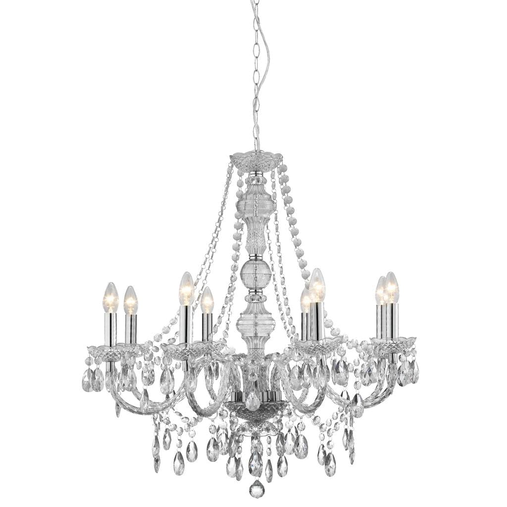 Searchlight Marie Therese  8Lt Pendant - Clear Glass & Acrylic 8888-8CL